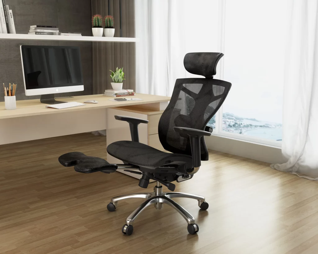 Office chair with footrest