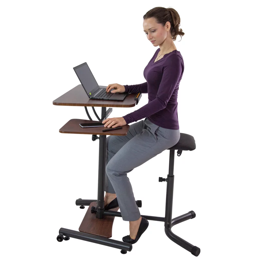  sit at a standing desk
