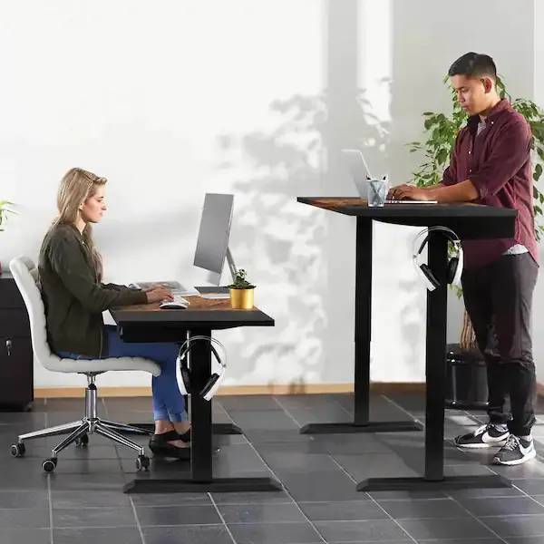  sit at a standing desk